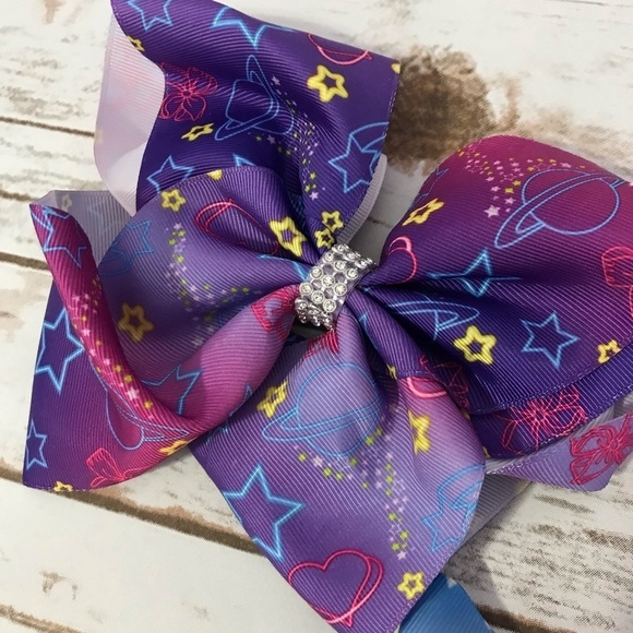 Large Hair Bows Clips JoJo Siwa Set of 3 Unicorn, Celestial, pastel tie dye - Picture 7 of 8